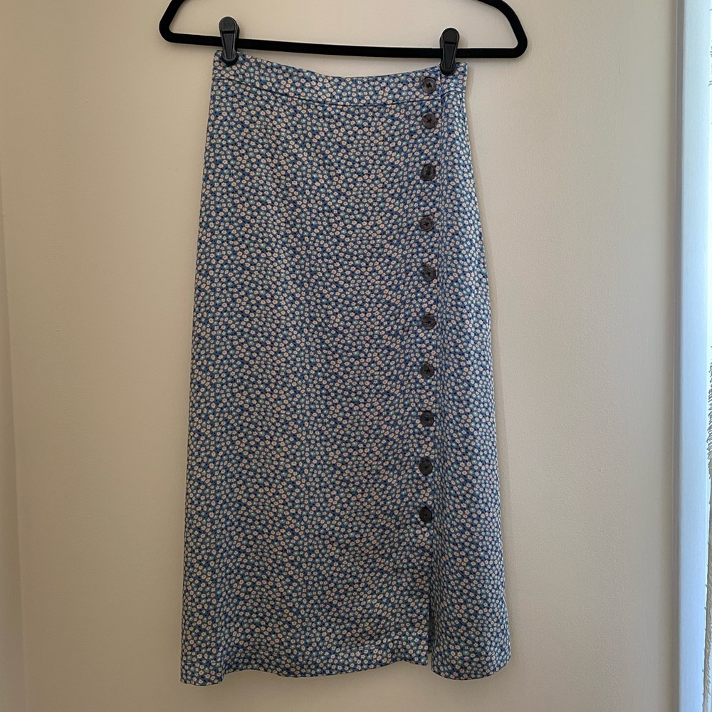 Madewell Button Front Midi Skirt